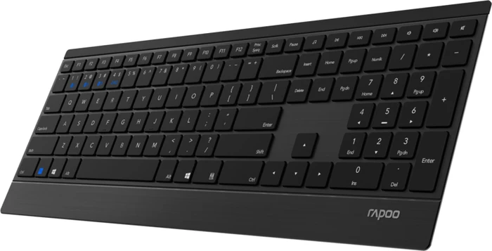 Rapoo 9500M Multi-mode Wireless Keyboard & Mouse schwarz, USB/Bluetooth, DE (18751) – Bild 2 von 6