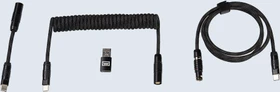 Wooting Premium Cable Set, USB-C/USB-A, Tastaturkabel (Spiral-Textilkabel), Stealth