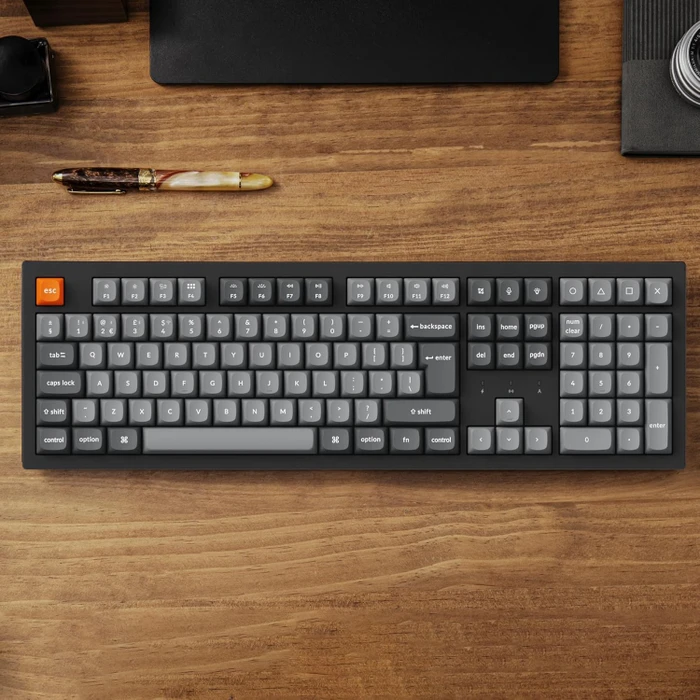 Keychron K10 Max, schwarz/grau, LEDs weiß, Keychron Super BANANA, USB/Bluetooth, UK