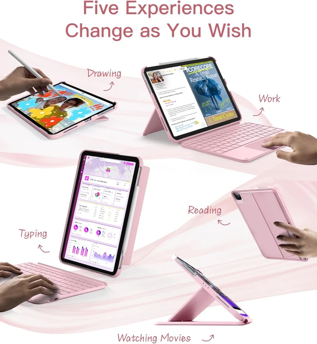 Inateck Ultraleicht Tastatur für iPad Air 6/iPad Air 5/iPad Pro 11", pink, UK