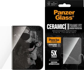 PanzerGlass Ceramic Front Screen Protector Frame Fit with EasyAligner für Apple iPhone Duo (PG93051)