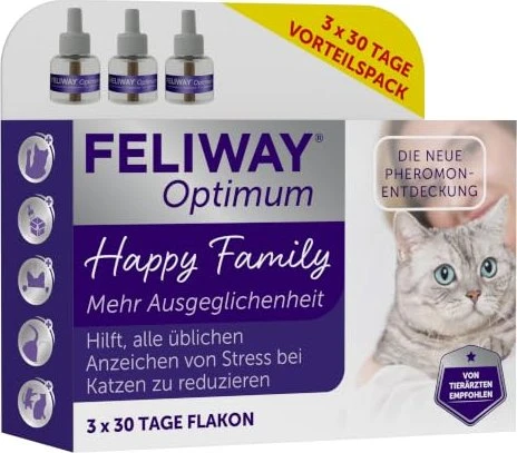 CEVA Feliway Optimum, Pheromon für Katzen für Beruhigung, Wohlbehagen und verringern von Feindseligkeit