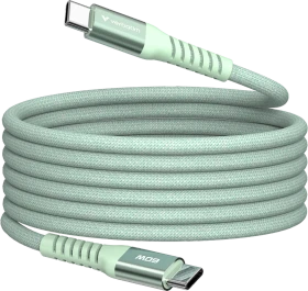 Verbatim Sync & Charge Magnetisches USB-C Kabel, USB 2.0, 480Mb/s, 60W PD 3.0/QC 3.0, USB-C Stecker auf USB-C Stecker, grün, 1.2m (31864)