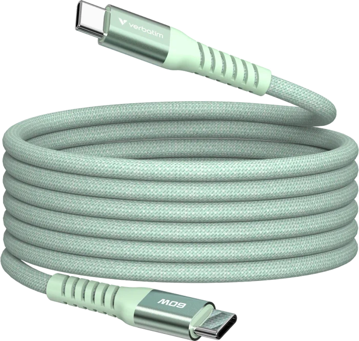 Verbatim Sync & Charge Magnetisches USB-C Kabel, USB 2.0, 480Mb/s, 60W PD 3.0/QC 3.0, USB-C Stecker auf USB-C Stecker