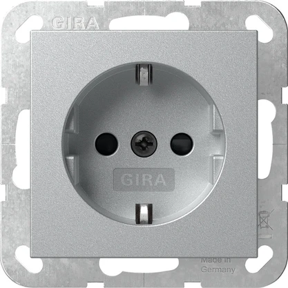 Gira System 55 SCHUKO-Steckdose, Farbe Alu