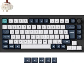 Keychron Q1 Max, Carbon Black, 75%, PBT, LEDs RGB, Gateron Jupiter BROWN, USB/Bluetooth, DE (Q1M-M3-DE)