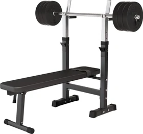 Gorilla Sports Langhantelset 38kg Hantelbank