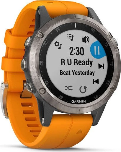 Garmin Fenix 5 Plus Sapphire Titan orange