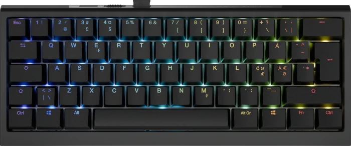 Ducky One X Mini Wireless, schwarz, LEDs RGB, Inductive Analog Switch, USB/Bluetooth, ND