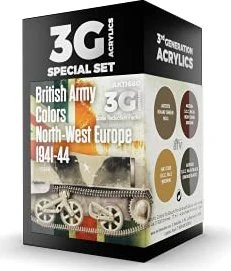 AK-Interactive 3rd Gen Acrylic Colors British Army Colors North-West Europe 1941-1944 Farbset, 4-tlg.