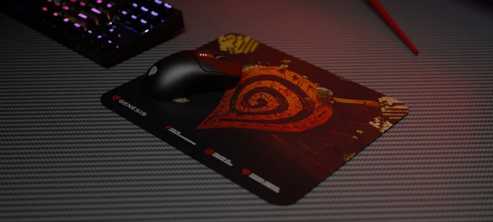 Genesis Ancient Stone of Genesis Gaming Mousepad, 250x210mm, Motiv schwarz/rot
