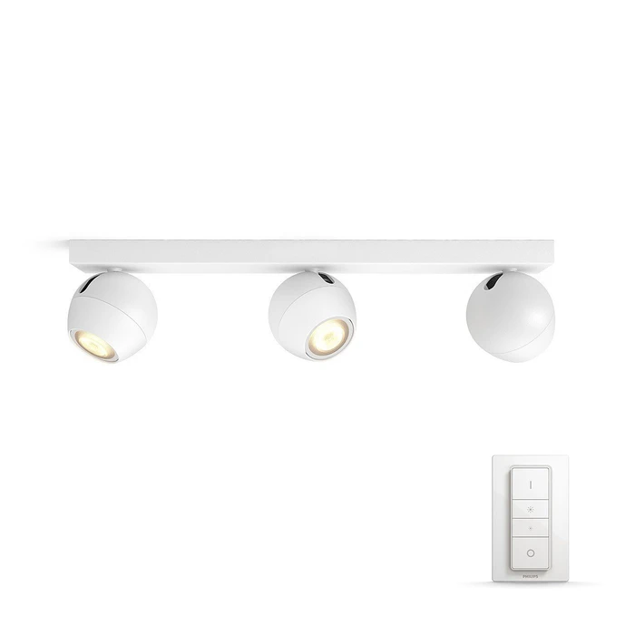 Philips Hue White Ambiance Buckram 3-flammig weiß