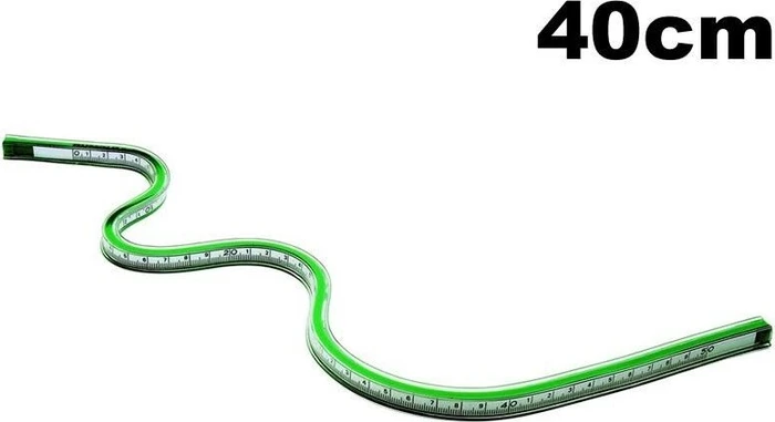 Rumold Flexibles Kurvenlineal 40cm, mit mm-Teilung, grün