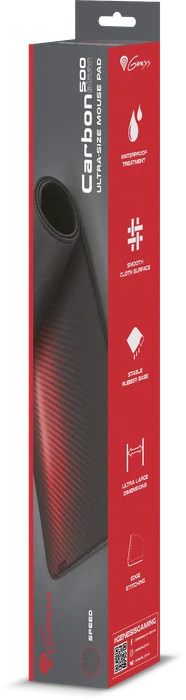 Genesis Carbon 500 Ultra Blaze Ultra-Size Gaming Mousepad, 1100x450mm, schwarz/rot