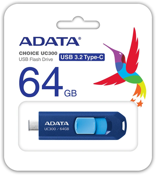 ADATA UC300 USB-C 64GB blau, USB-C, USB 3.2 Gen 1×1