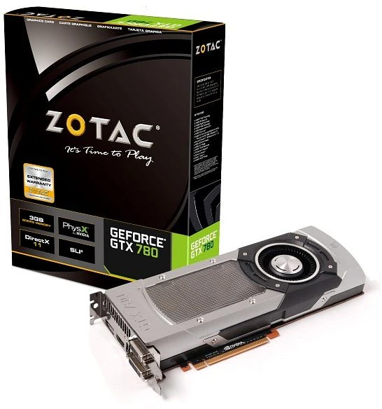 Zotac GeForce GTX 780, 3GB GDDR5, 2x DVI, HDMI, DP