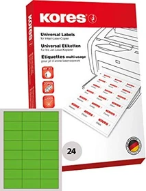 Kores Etiketten, 70x37mm, grün, matt, 100 Blatt (2400 Etiketten)