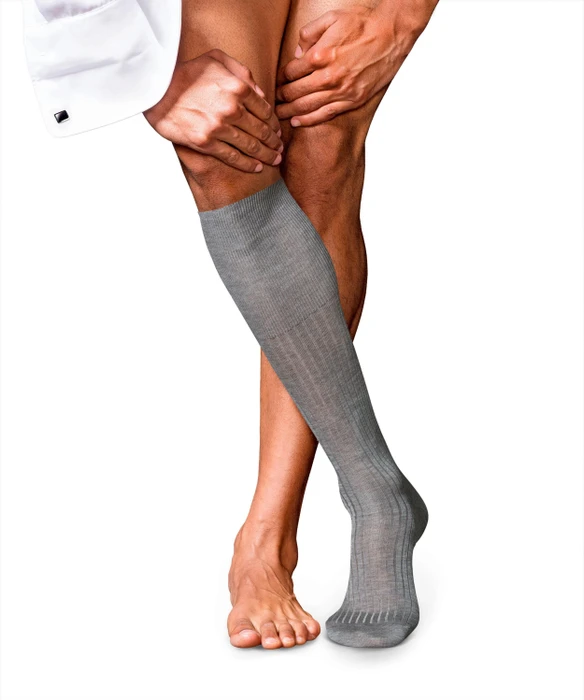Falke No. 10 Pure Fil d'Écosse Socken light greymel. (Herren)
