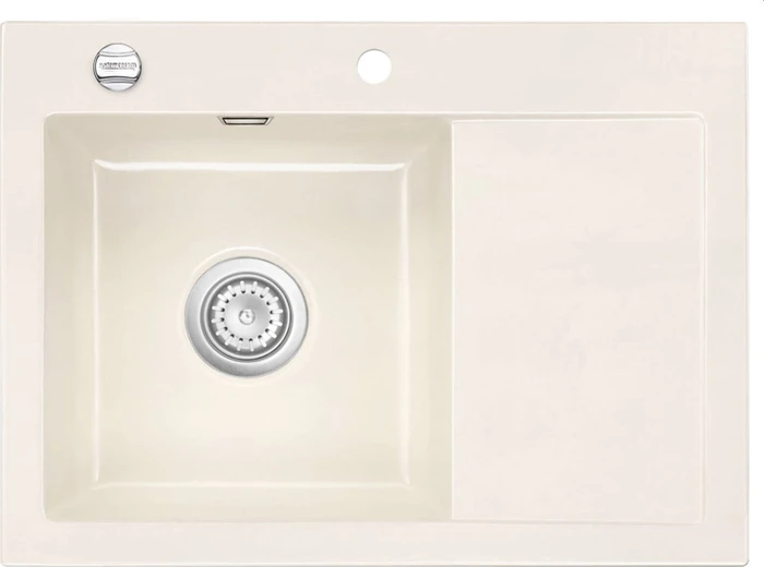 systemceram Mera 70 Einbau Becken links mit Ablauffernbedienung magnolie