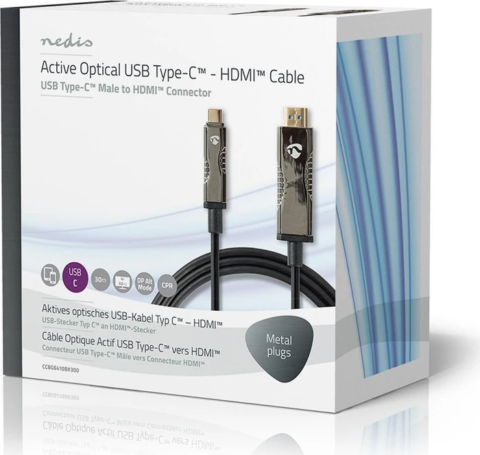 Nedis USB-C 3.1 [Stecker] auf HDMI [Stecker] 4K 60Hz Adapterkabel schwarz, 30m