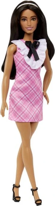 Mattel Barbie - Fashionistas Barbie mit schwarzem Haar und Karokleid
