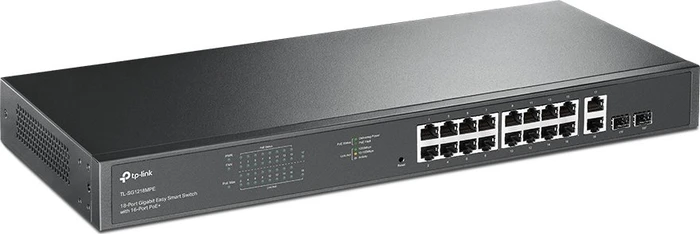 TP-Link TL-SG1218MPE Jetstream Rackmount Gigabit Smart Switch, 16x RJ-45, 2x RJ-45/SFP, 250W PoE+