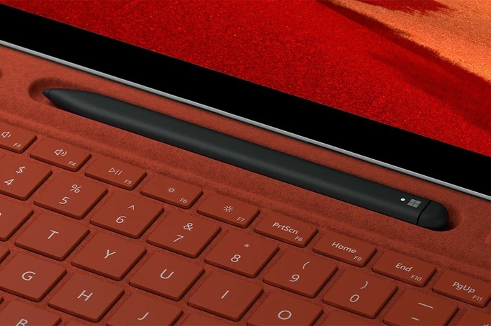 Microsoft Surface Pro X Signature Keyboard Slim Pen Bundle, Mohnrot, EN