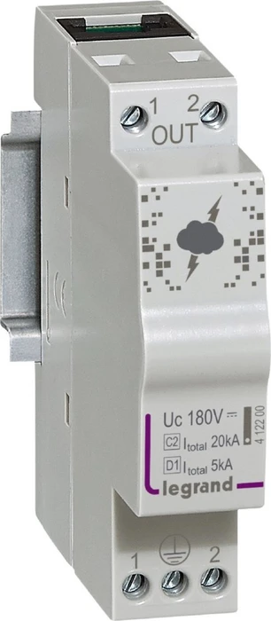 Legrand Überspannungsableiter für Telefon/ADSL Typ D1+C2, D1 Iimp2,5 kA
