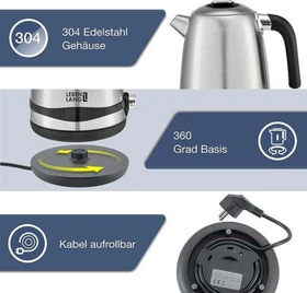 Lebenlang LBE2662 Wasserkocher edelstahl