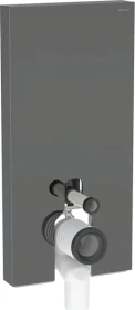 Geberit Monolith Plus Sanitärmodul für Stand-WC, 101cm, Glas lava/Aluminium schwarzchrom
