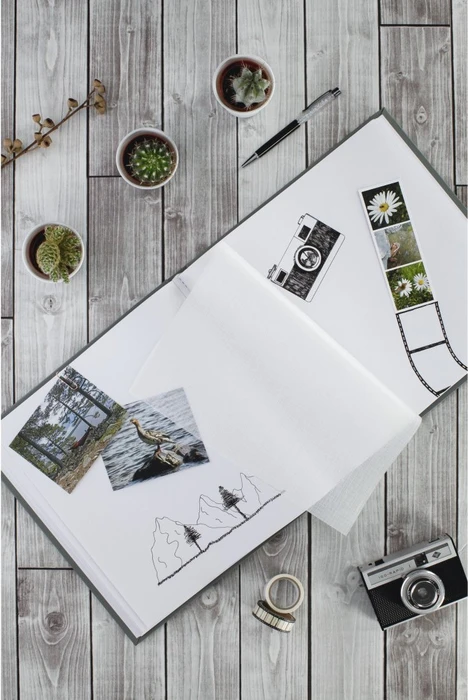 Hama Jumbo Fotoalbum, 30x30, 80 weiße Seiten, Fine Art grau