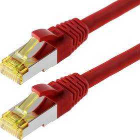 Helos Premium Patchkabel, Cat6a, S/FTP, RJ-45/RJ-45, 7.5m, rot