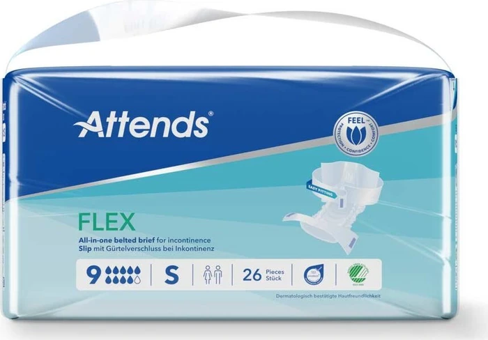 Attends Flex 9 Hygieneeinlage mit Gürtel Größe S, 26 Stück