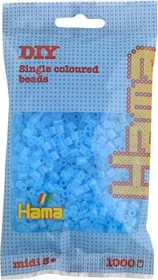 Hama midi Beutel mit Perlen 1000 Stück transparent aqua