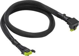 ASRock CB-12V2X6L600W, natives 12V-2x6 Kabel, 1x 16-Pin PCIe 5.1 Stecker auf 16-Pin PCIe 5.1 Stecker, schwarz, 90° gewinkelt, 70cm (90-UCX060-71XCAB)