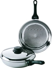 Kelomat Grillmeister Grillpfanne mit Deckel 24cm