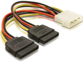 DeLOCK SATA-Stromadapter 4-Pin [IDE] auf 2x 15-Pin [SATA], Y-Kabel (60102)