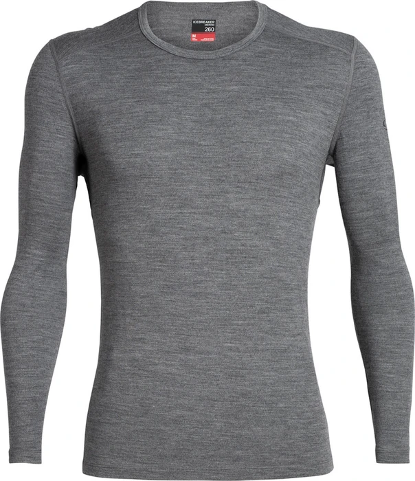 Icebreaker 260 Tech Crewe Funktionsshirt langarm gritstone heather (Herren) (104371-013)