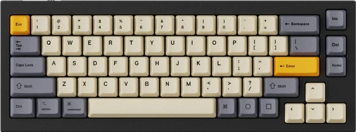 Keychron Q1/Q2/K2 OEM Dye-Sub Keycap-Set Wheat Gray, Kunststoff (PBT), Wheat Gray, gelb/grau/beige, 97 Tasten (83+14), ANSI-US