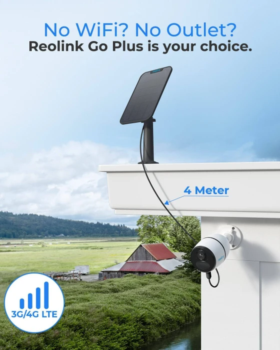Reolink Go Plus 4G/LTE 2K 4MP HD, Serie G330, inkl. 64GB microSD und Solarpanel
