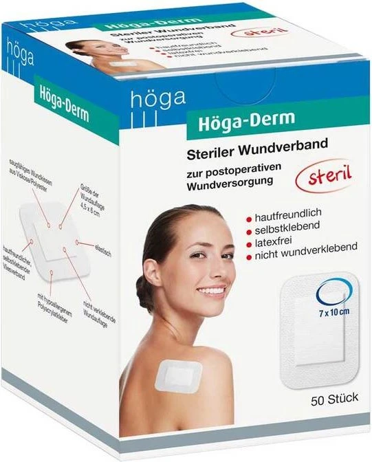 Höga Derm Steril, 7 x 10cm, 50 Stück