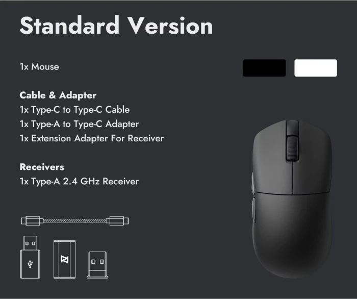 Keychron Lemokey G1 8K Wireless Mouse weiß, USB/Bluetooth