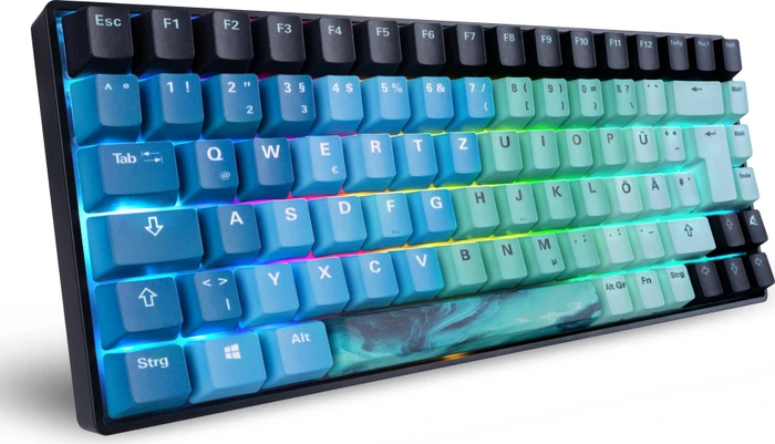 Sharkoon Skiller SGK50 S3 Ultimate Set, PBT, blau/schwarz, LEDs RGB, hot-swap, Gateron G Pro 3.0 YELLOW, USB, DE
