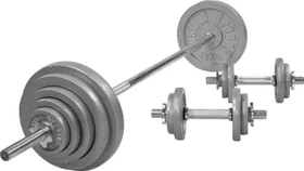 Gorilla Sports Hantelstangen Gusseisen Sternverschluss Set 100kg