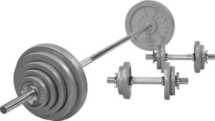 Gorilla Sports Hantelstangen Gusseisen Sternverschluss Set 100kg