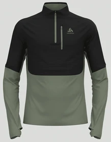 Odlo Descent Ceramiwarm Midlayer 1/2 Zip Funktionsshirt langarm matte green/black (Herren)