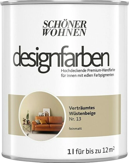 Schöner Wohnen Designfarben innen verträumtes wüstenbeige matt, 1l