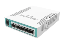 MikroTik Cloud Router Switch CRS106 Desktop Gigabit Smart Switch, 5x SFP, 1x RJ-45/SFP, PoE PD (CRS106-1C-5S)