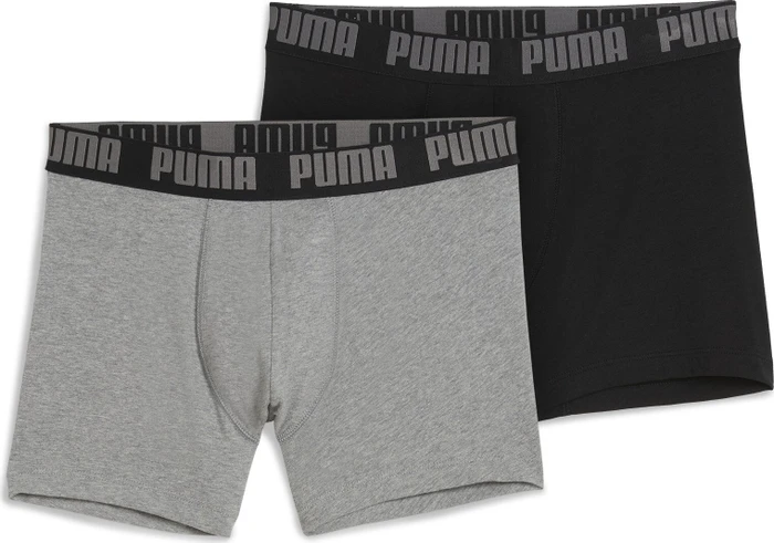Puma 2er Boxer Briefs grey melange / black (Herren)