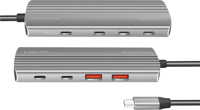 LogiLink Ultra-Slim USB-Hub, 2x USB-C 3.1/2x USB-A 3.1, USB-C 3.1 [Stecker]